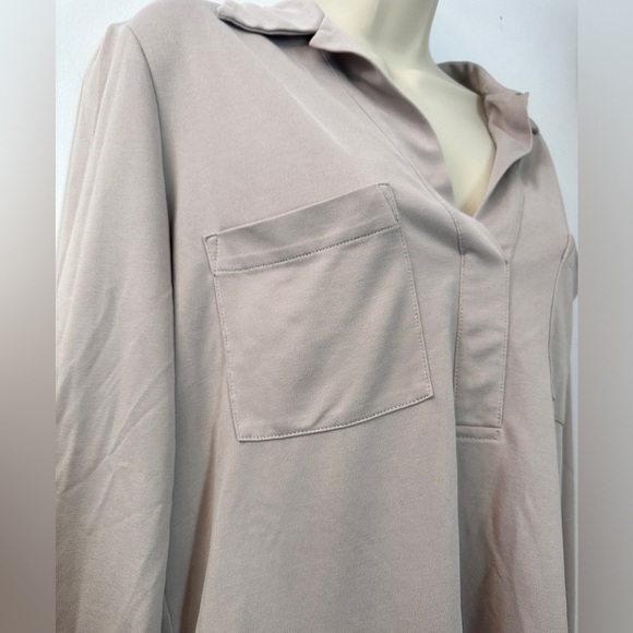 BCBG Max Azria Soft Beige Modal Blend Long Sleeve Top Size S - Picture 8 of 10